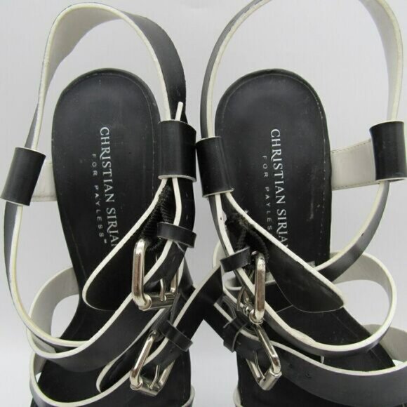 Christian Siriano for Payless Sandals Women's Sz 7 Strappy Slingback Black Heels - Picture 7 of 9